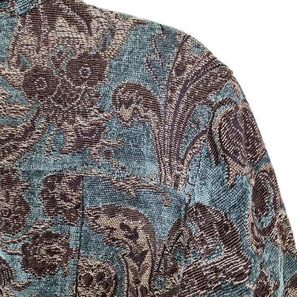 Chico's Tapestry Floral Print Blazer Jacket Women's Size Large Chico's Size 2 - Picture 5 of 7